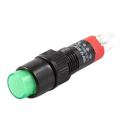 DC 12V SPDT 5 Pin пайка мгновенный зеленый свет нажмите кнопочный переключатель