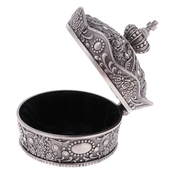 

Crown Shape Jewelry Box Container with Flower Casket Room Jewelry Display