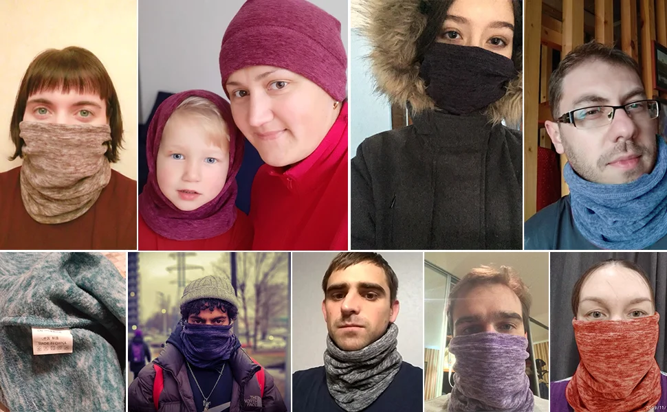 Теплый зимний шарф для шеи теплый флисовый чехол на половину лица катания лыжах