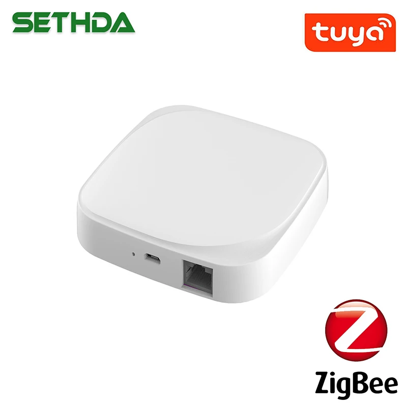 Tuya-Hub de enlace inteligente Zigbee para el hogar, dispositivo con sensores PIR para puertas y ventanas, Compatible con el asistente de Google Alexa de Amazon