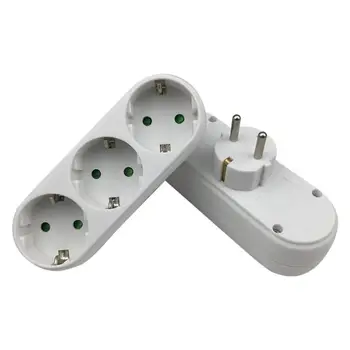 

Portable 3 Socket 16A 250V EU Plug 1 to 3 Socket Adapter Converter Outlet Support Dropshipping
