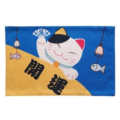 30*40 см японский стиль Lucky Cat детская посуда с рисунком Pad хлопковые льняные квадратные Подставка под горячее Анти-Горячая Водонепроницаемая салфетка - Цвет: E