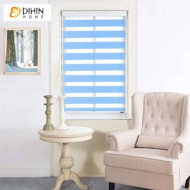 Új Tervezésű Luxus Kézi Nagykereskedelmi Zebra Árnyalatok Vízszintes Elsötétítés Dupla Rétegű Redőnyök - Image 2