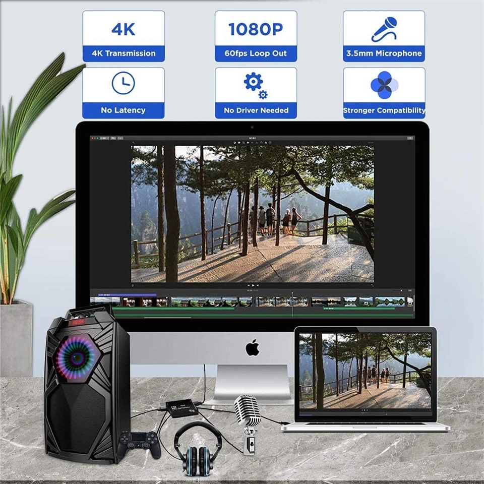 2023 USB3.0 HDMI 4K60Hz Video Capture HDMI to USB Video Capture Card Dongle Game