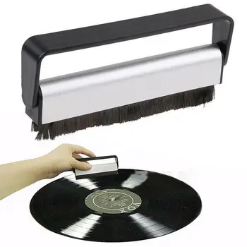 

2020 Newest CD Brush Carbon Fiber Vinyl Lp Cleaner Anti-Static Velvet Microfibre Brush Record Black Vinyl Record Cleaning Brush