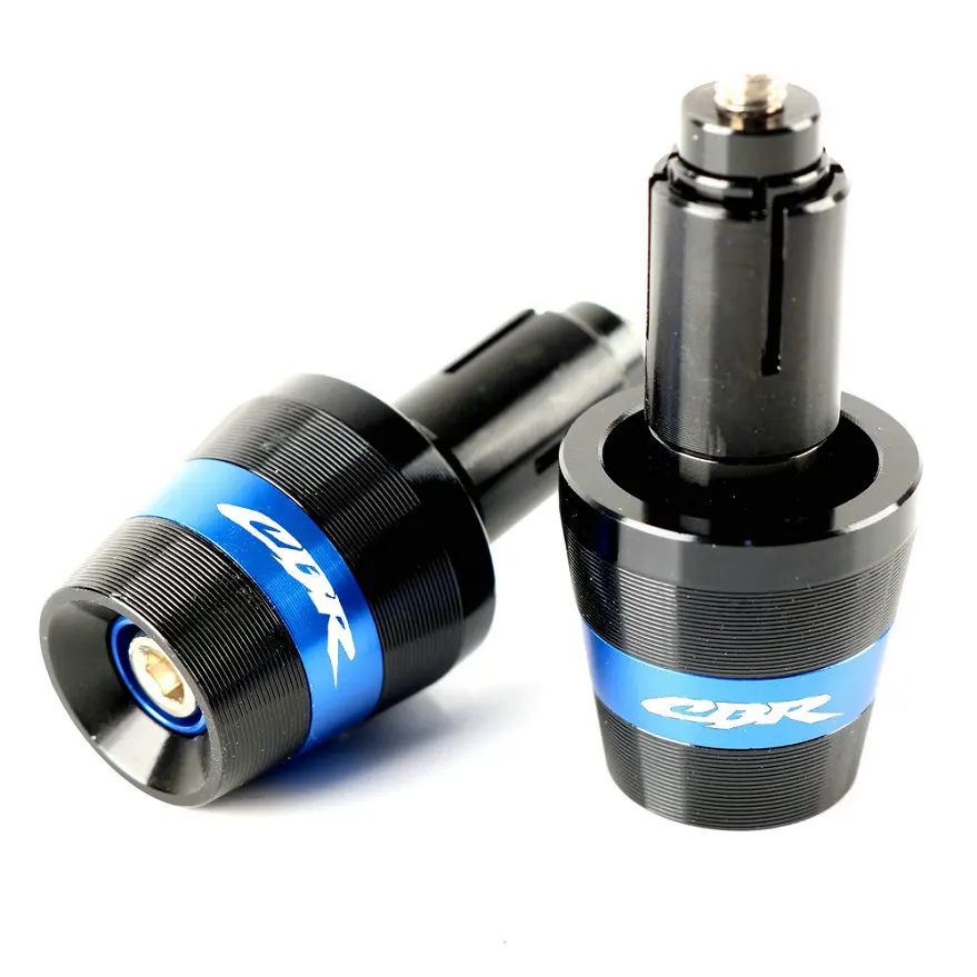 Blue 7/8 ''22 мм Мотоцикл с ЧПУ руль рукоятка ручки с торцевыми крышками Вилки для Honda CBR500R CB500FX CBR600F - Цвет: Blue