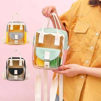 

Fashion Women Backpack Transparent Versatile Student Bags High Quality Youth Leather Backpacks Spring