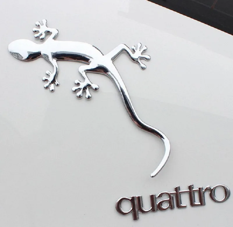 Большой Размеры Gecko бампер Стикеры s металлический автомобиль Стикеры Gecko King стерео отпечатанные по уникальному и творческий бампер Стикеры s золотого и серебряного цвета