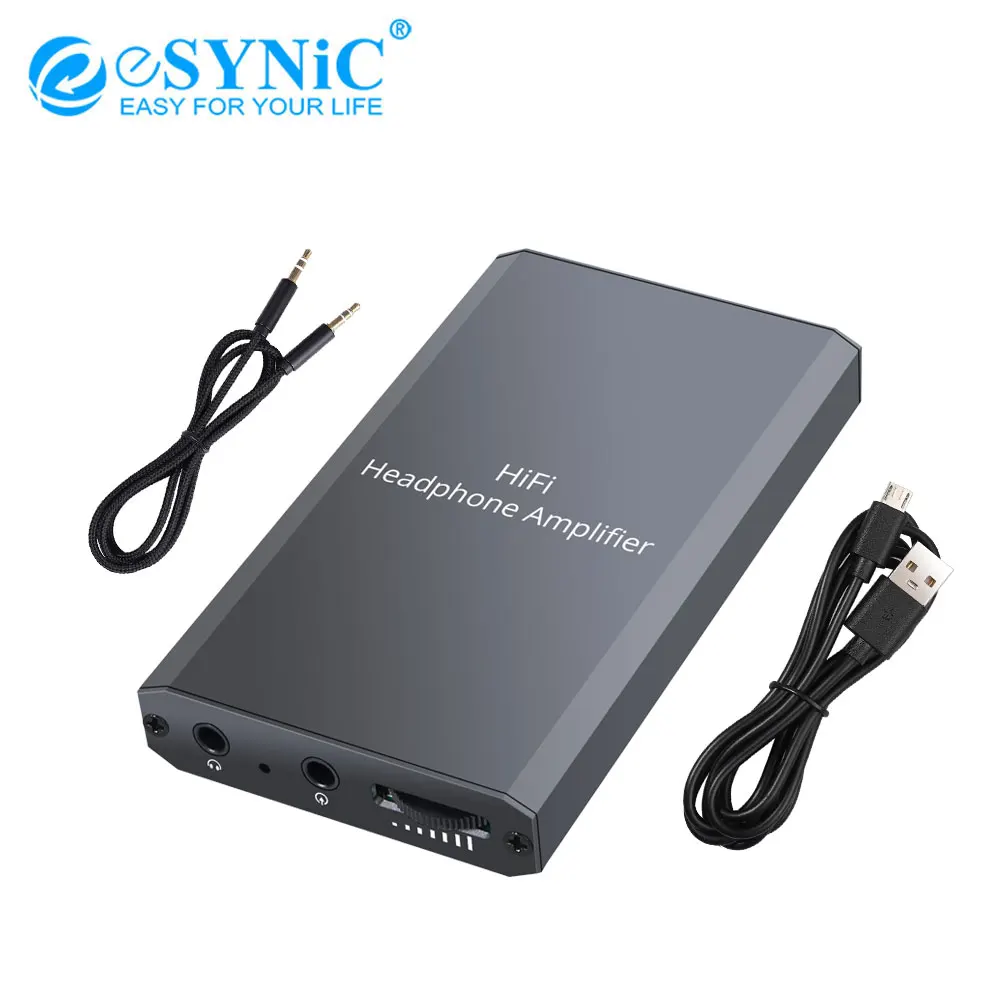 ESYNiC 16-300Ω Мини HiFi усилитель для наушников 3 5 мм AUX портативный с двухступенчатым