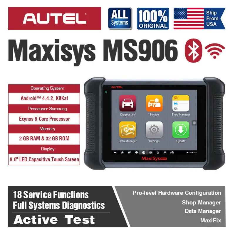 AUTEL MaxiSys MS906 диагностический инструмент считыватель кодов ECU кодирование ABS