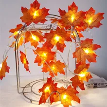 Кленовые листья гирлянды Батарея управляемый через USB 1,5/3/6 M теплый яркий светодиодный Сказочный свет день благодарения для рождественской вечеринки украшения