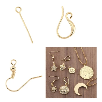 

Earring Hooks for Jewelry Making Supplies Diy Earring Accessories Metal Copper Gold Jewelry Findings 10pcs Safe Material