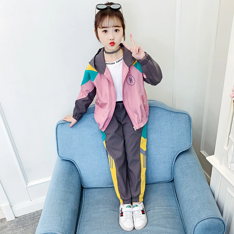 Conjunto de ropa deportiva Kpop para niños y niñas, chándal de escolar juvenil, de colores, primavera y otoño|set de ropa| - AliExpress