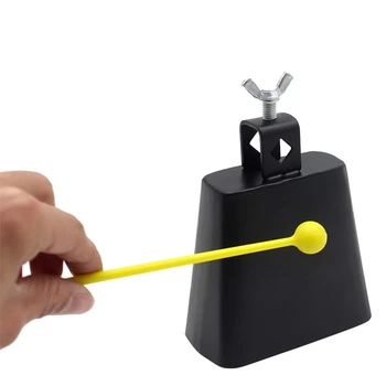 

Black No-hole Metal Cowbell Drum Knocking Kit Part Percussion Instruments Accessories