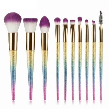 

RANCAI 10 Pcs Makeup Brush Set Scrub Set Brush Handle Makeup Tool Set