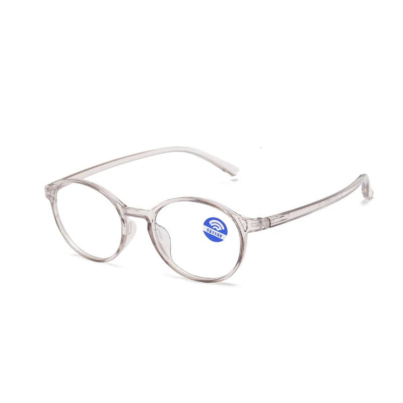 Iboode анти синий луч света очки для чтения компьютерные очки для женщин и мужчин сверхлегкий TR90 круглый дальнозоркость очки диоптрий+ 1,0~ 4,0 - Frame Color: Clear Gray