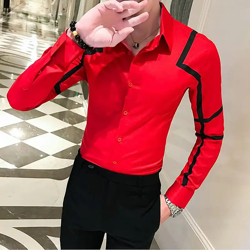 Men S Luxury Casual Business Dress Shirt Slim Fit Shirts Formal