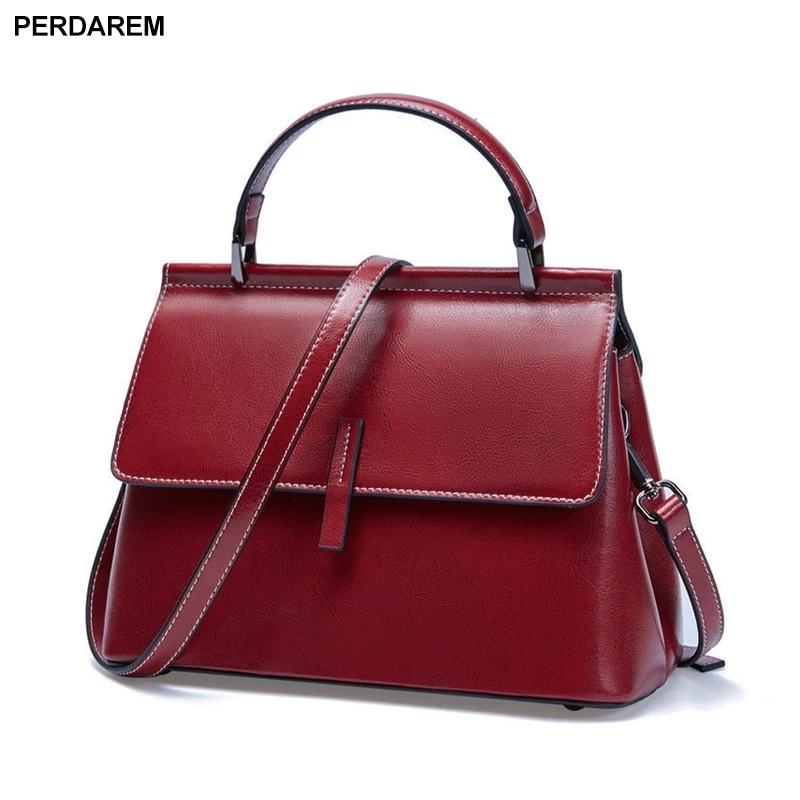 

Cowhide Women's Bag Leather Shoulder Messenger Bag Fashionable Wild Texture Oil Wax Leather Crossbody Bag