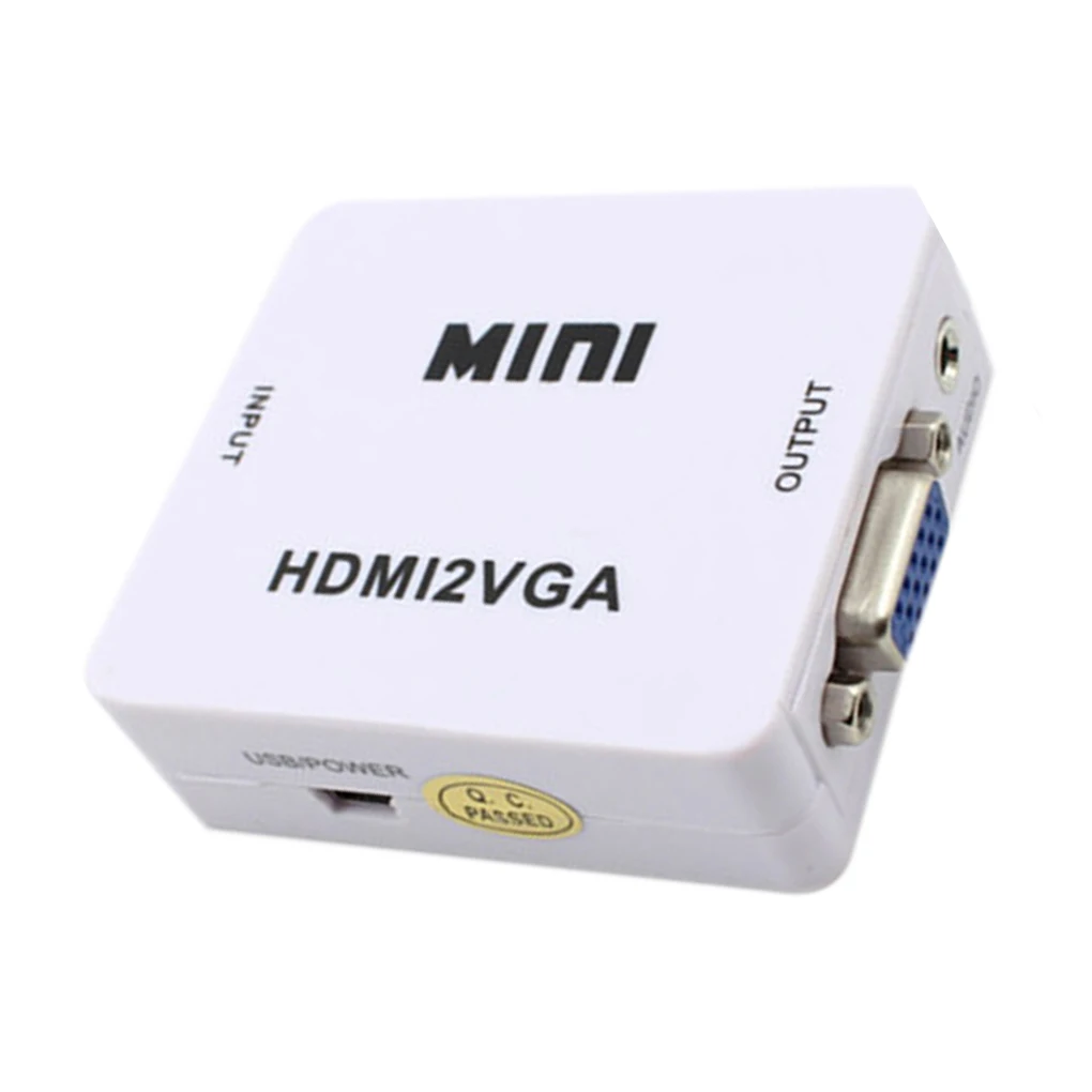 

new HD To VGA Adapter 1080P Input Video Converter USB Powered Computer To TV Video Audio Adapter