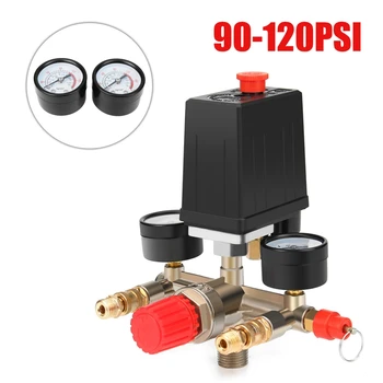 

90-120Psi Air Compressor Pressure Switch Control 240V 20A Valve Manifold Regulator Pressure Gauge Air Pump Accessories Too