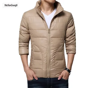 

New 2019 winter solid color casual cotton padded jacket men thickening zipper closed parka hombre men's clothing size s-5xl MF5