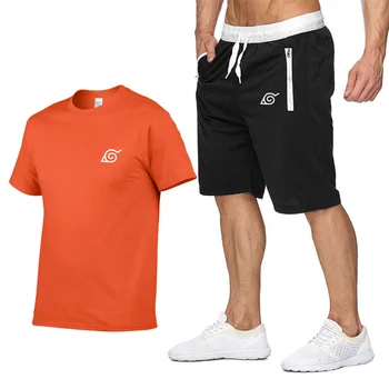 

2020 men's and women's sportswear, men's and women's sportswear suits, men's and women's fitness printed summer T-shirt + pants,