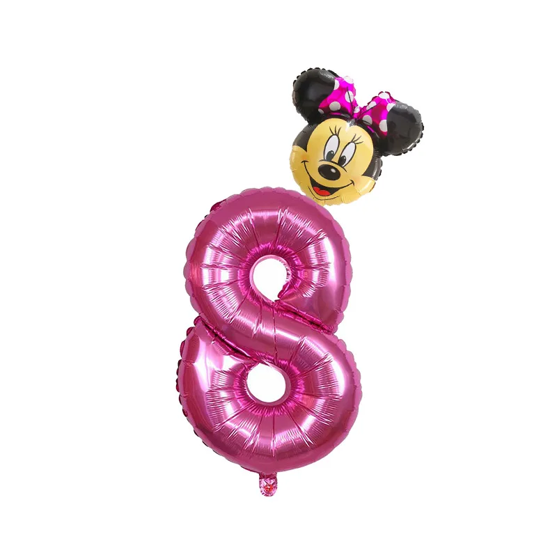 30 дюймовый розовый и голубой номер цифры Фольга надувные шары Mickey воздушный шар из фольги Минни От 1 до 4 лет штаны для мальчиков и девочек День рождения украшения - Цвет: Цвет: желтый