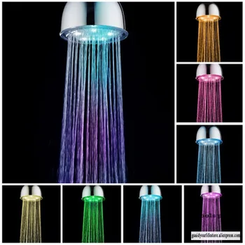 

LED Round Shower Head Spray Removable and Washable Colors Changing Rainfall Shower Faucet Spray Glow Light Bathroom Saving Water