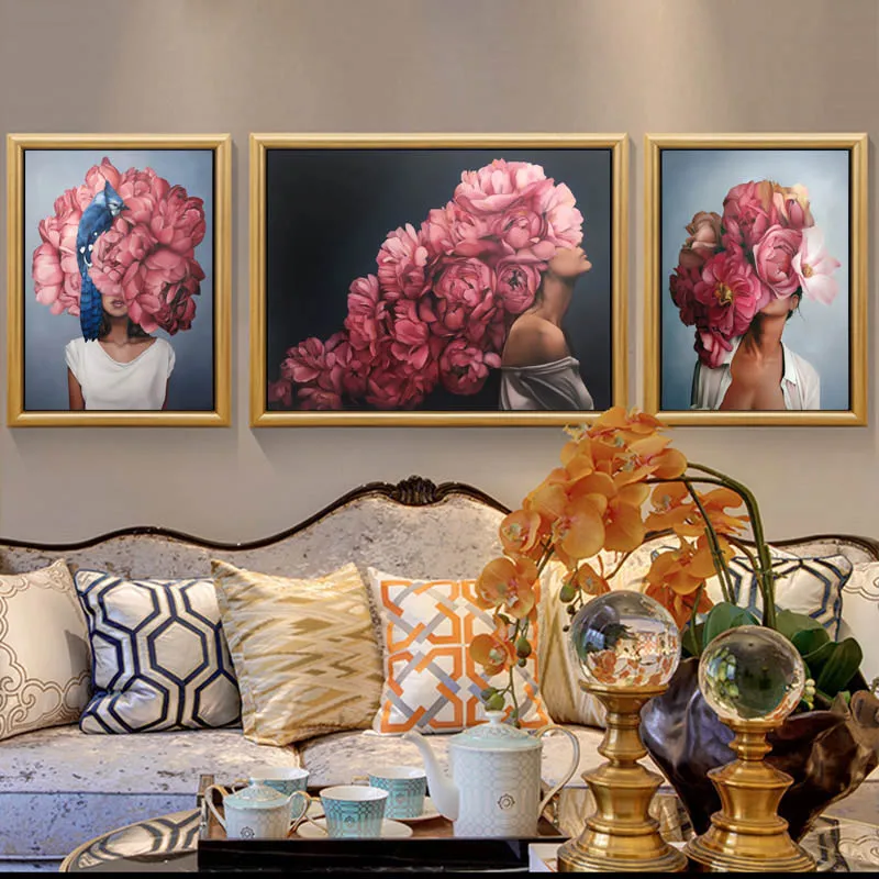 Цветочная девушка сексуальный постер в скандинавском стиле современная простая