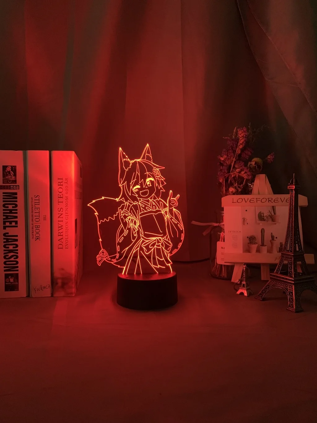 3d Лампа Полезная лиса Senko San рисунок ночной Светильник меняющий Цвет Usb Батарея ночной Светильник для девочек Декор для спальни светильник Holo