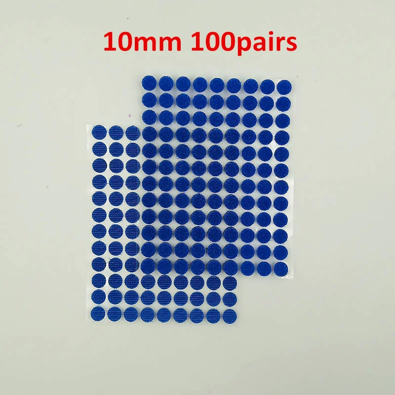 Blue 10mm 100pairs На застежке-липучке ленты диск монета 10/15/20/25 мм самоклеящаяся крепежная лента DIY ручной работы черный, белый цвет сильный клей Magic Стикеры 100 пар - Цвет: Blue 10mm 100pairs