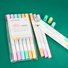 Surligneurs Double couleur pour les étudiants à utiliser bricolage stylo à main 1PVC sac 6 couleurs 6 pièces