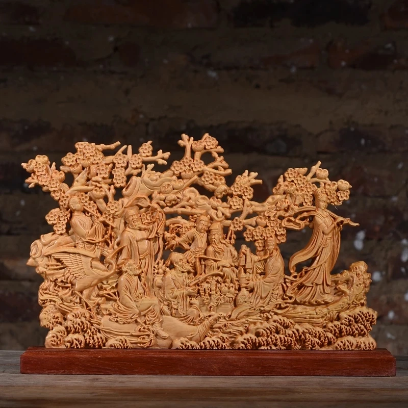 Esterillas mitológicas de madera para el Ocho, 21CM, inmaculadas, cruzan el mar de doble cara, tallada, Decoración de casa