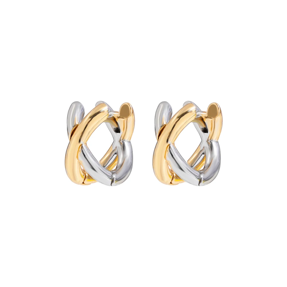 2025 New Fashion Gold  Color Cross Hoop Earrings For Women Korean Punk Small Circle Statement Huggies Earring Brincos