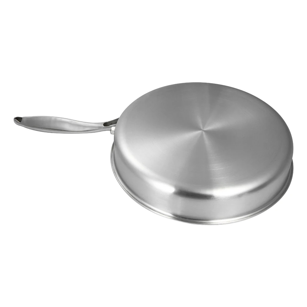 

Hot Stainless Steel Pan with Lid Nonstick Fry Pan Pancake Skillet Steak Grill Pan Saucepan Stockpot Fast Heat-up Food Cooker
