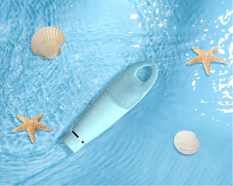 Portable Cleansing Instrument Silicone Electric Rechargeable Washing Instrument Ultrasonic Vibration Waterproof Washing Brush