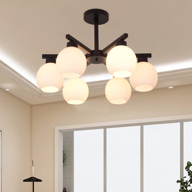 Nordic Chandelier Minimalist Art LED Chandeliers Hang Glass Ball Living