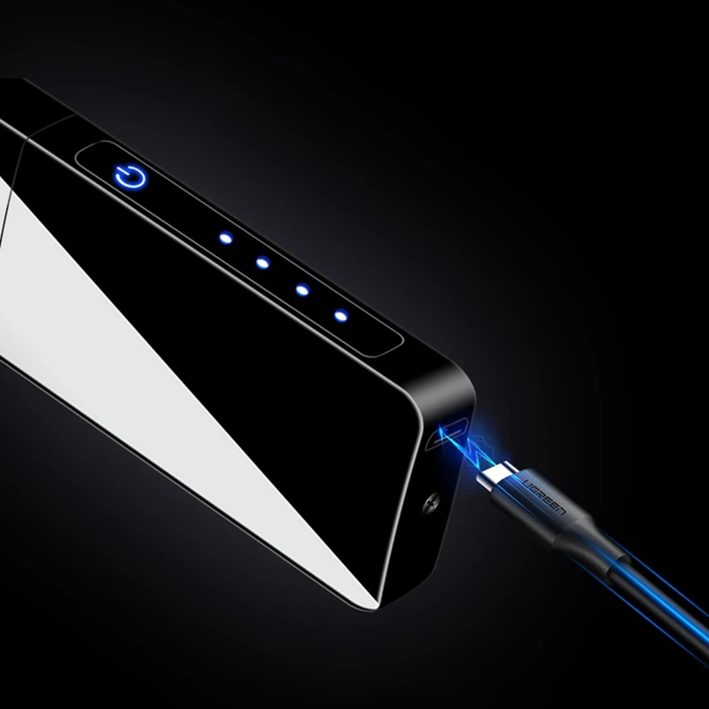 Новая Вращающаяся перезаряжаемая Зажигалка Firefox USB, Индукционная ветрозащитная дуговая Зажигалка для сигарет, креативные подарки