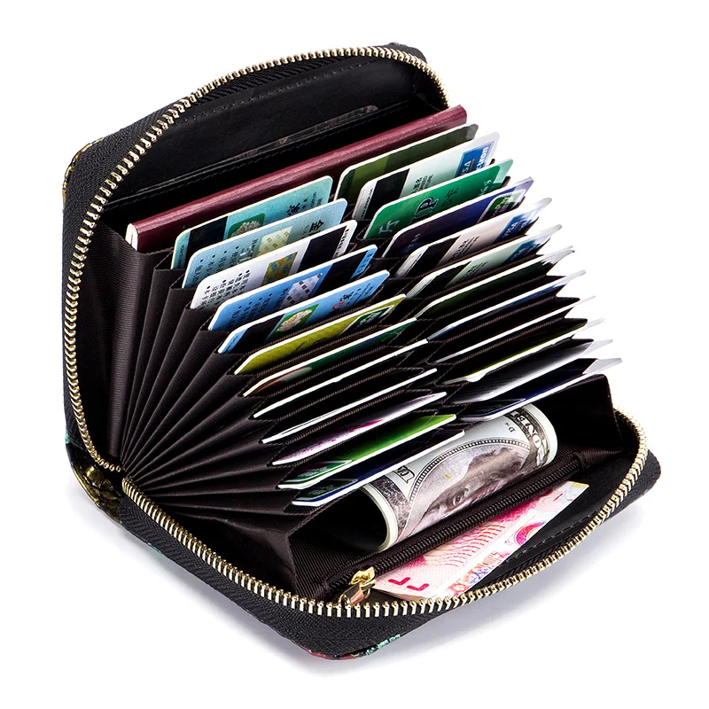 Женский кошелек из натуральной кожи с RFID защитой и отделением для кредитных