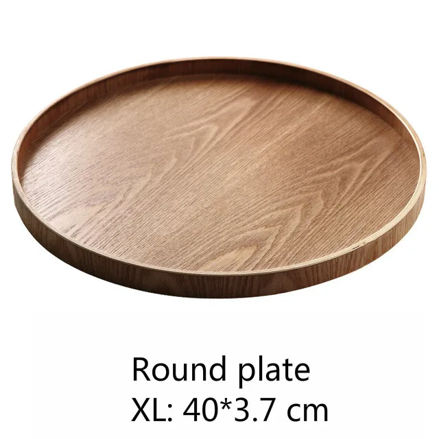 4 Japan Style Solid Wood Storage Trays Multifunction Round/Oval/Rectangular Food Tea Plate Drink Platter Steak Fruit Snack Storage - Цвет: 4