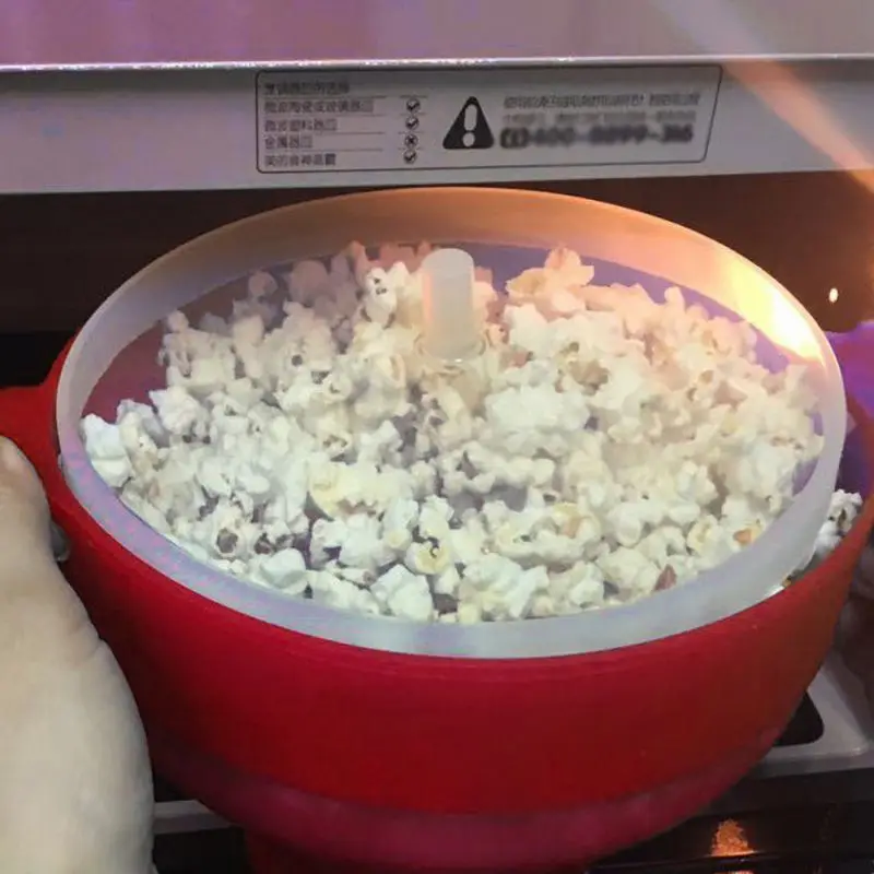 Microwave Popcorn Popper Foldable Popcorn Machine Bowl with Cover Silicone Hot Air PopCorn Bowl 1