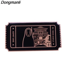 P4794 Dongmanli Spirited Away Movie Ticket Enamel Pins Brooches for Women Fashion Lapel Jewelry Backpack Bags Badge Gifts cartoon spirited away brooch pins totoro no face man figure ship enamel badge pins for kids hallowmas gifts jewelry