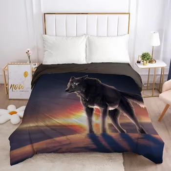 

3D Custom Design Wolf Duvet Covers Comforter Case Quilt Cover Bed Linen Bedding Bag Sets 265*230cm King Size Black Bedding Sets