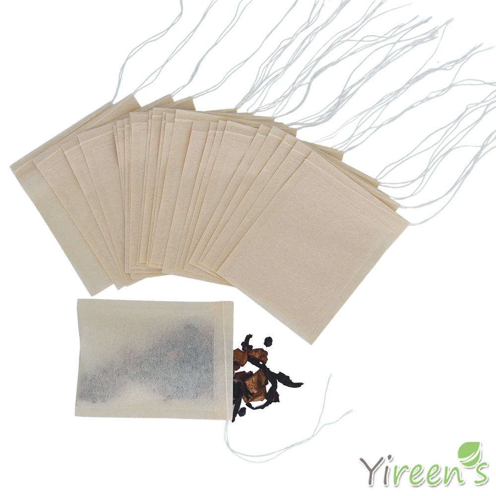 100pcs 50 X 70mm Brown Color Unbleached Paper Tea Infusers Disposable Manila Hemp Coffee FiltersKitchen Accessories