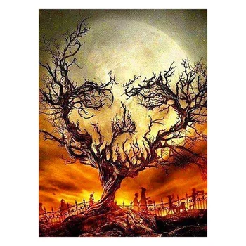 

DIY 5D Diamond Painting Kits Full Drill Wall Hanging Diamond Painting Set for Halloween Skull Tree