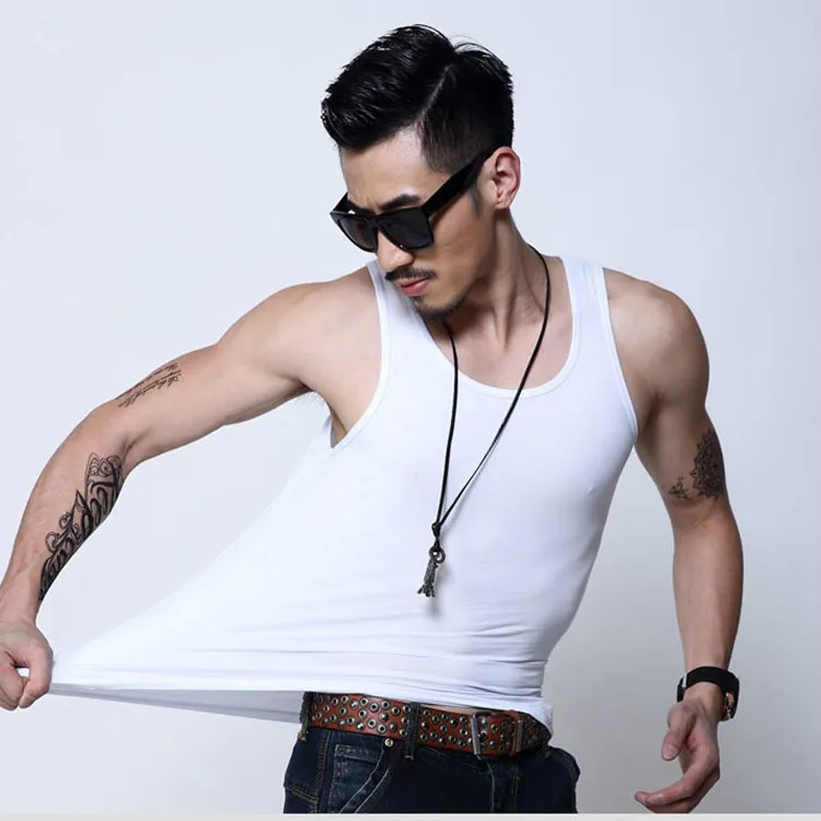 

M-7XL High Quality Men's Super Stretch Gym Vest Bodybuilding Beach Tank Top for Men Workout Vest Kleding Mannen fitness top tank