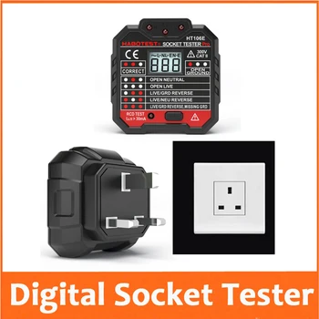 

Digital display socket tester plug polarity phase check detector Voltage test multi-function electroscope