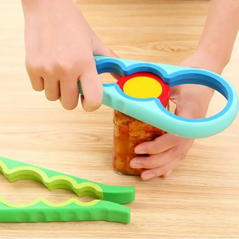 

2019New 4 in 1 Handy Anti-slip Can Lid Screw Opener Bottle Opener for Beer Bottle Jar Opener Kitchen Cooking Gadgets Accessories
