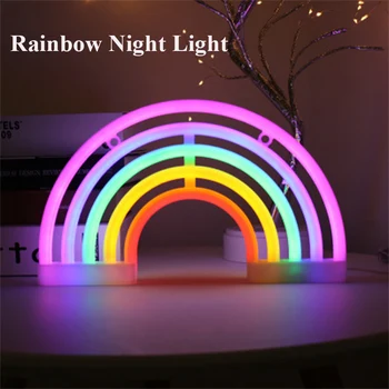 

Night lights holiday light 4.5V IP42 Rainbow Neon 5 Colors USB lampara светильник ночник lamp bedroom decor lamps night lamp