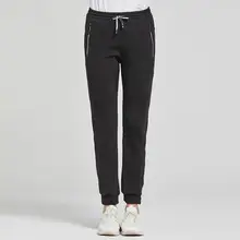 Женские зимние спортивные штаны средней длины, повседневные теплые штаны длиной до лодыжки, спортивные штаны с эластичной резинкой на талии, однотонные плотные длинные штаны для улицы